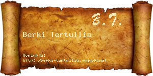 Berki Tertullia névjegykártya